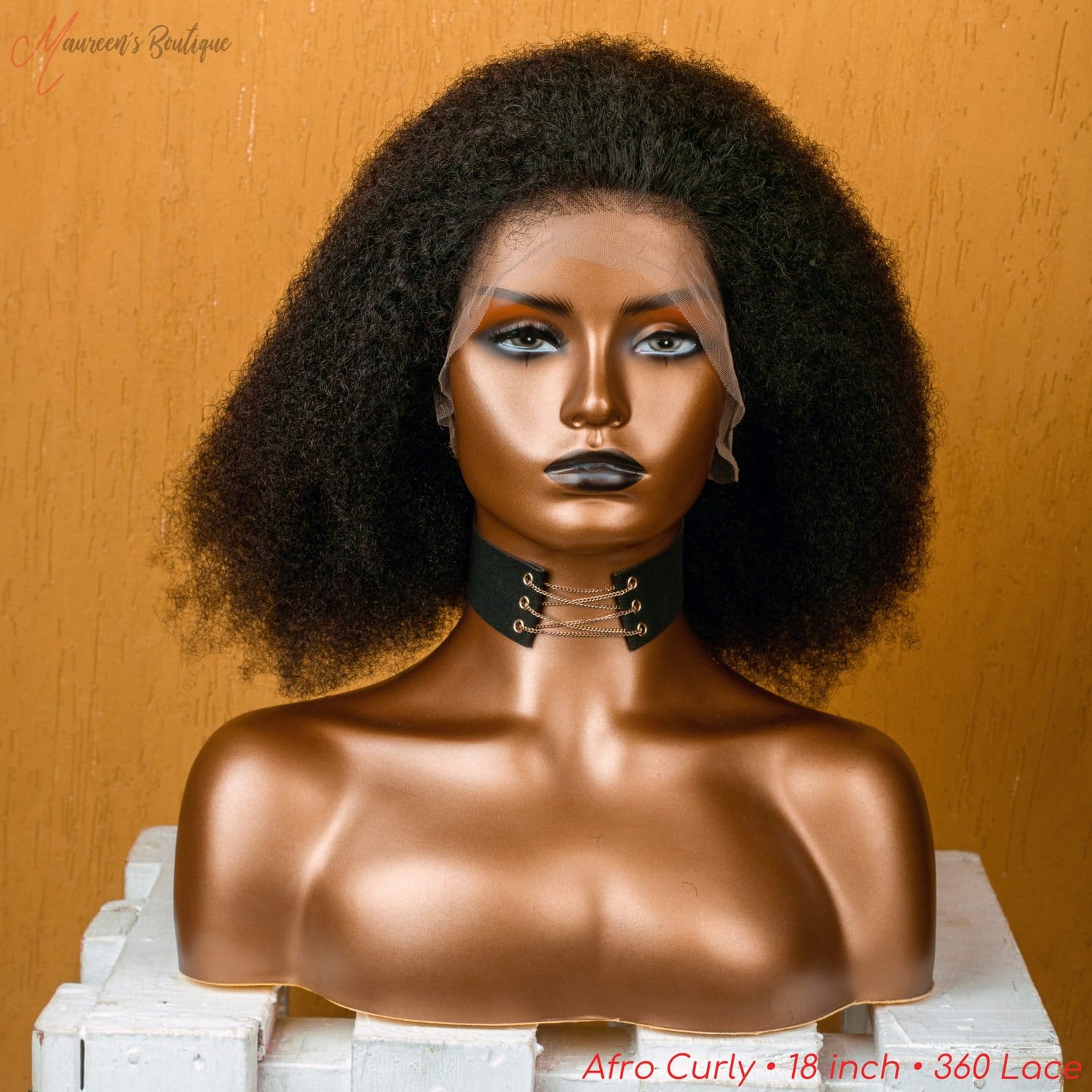 Afro Curly 360 human hair wig 18 inch maureens.com 1