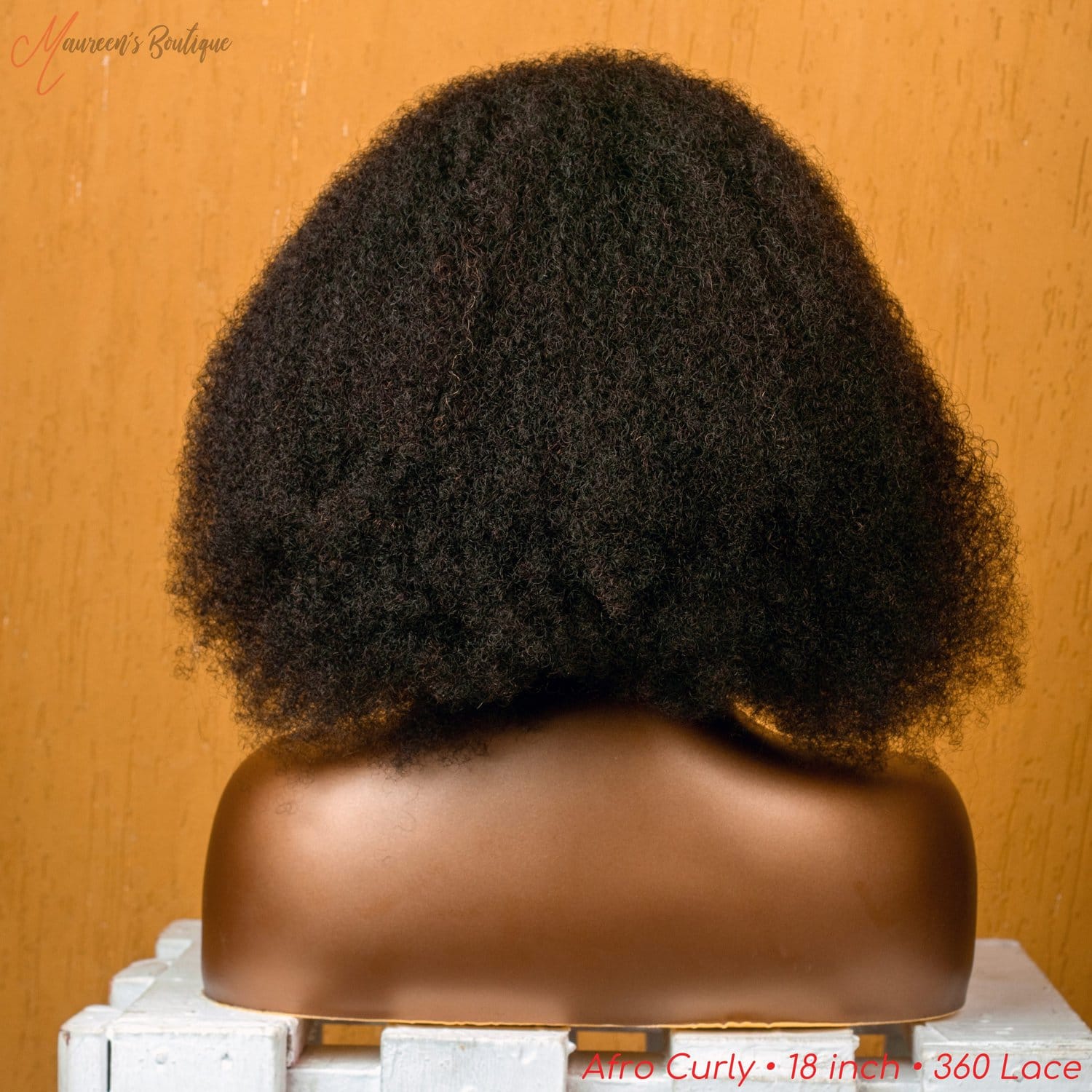 Afro Curly 360 human hair wig 18 inch maureens.com 3