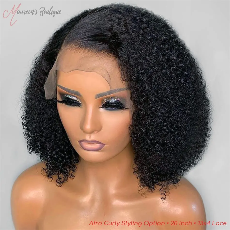 Afro Curly wig styling example 3