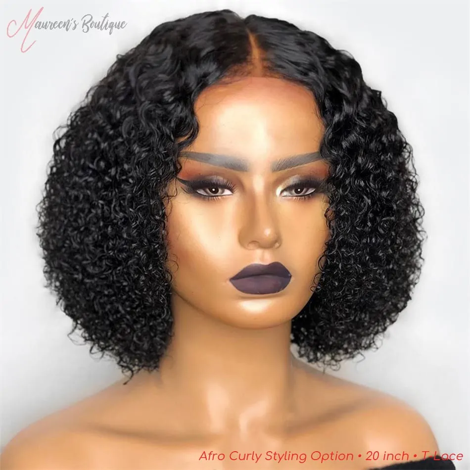Afro Curly wig styling example 4