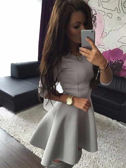 M0200 gray1 Mini Dresses maureens.com boutique