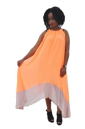 M0279 orange1 High Low Dresses maureens.com boutique