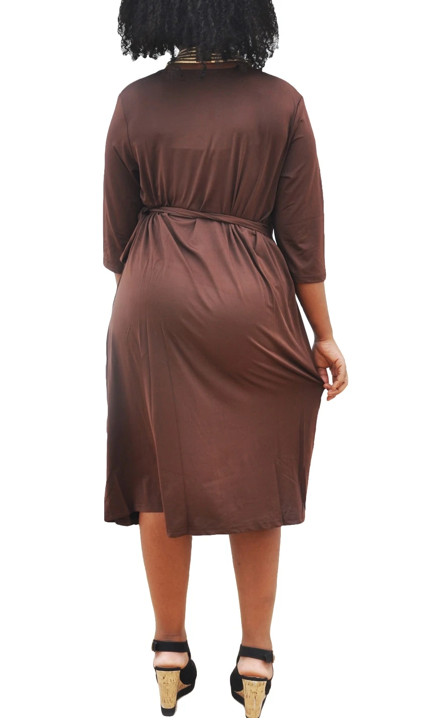 M0281 brown3 Short Sleeve Dresses maureens.com boutique