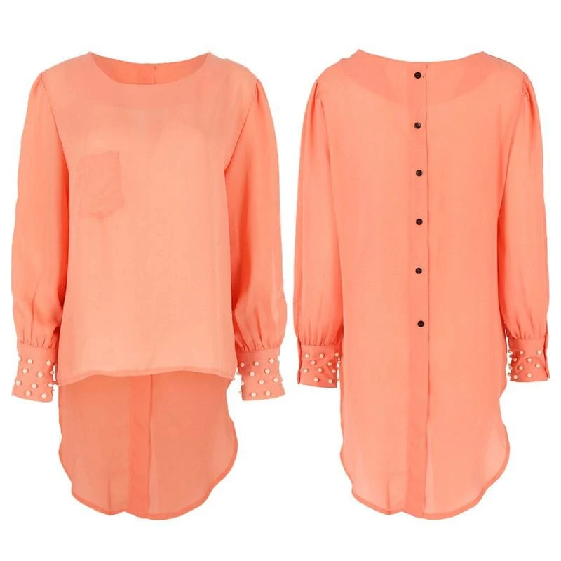 M0290 peach4 Blouses Tops Shirts maureens.com boutique