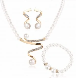 M0328 goldwhite1 Jewelry Accessories Jewelry Sets maureens.com boutique