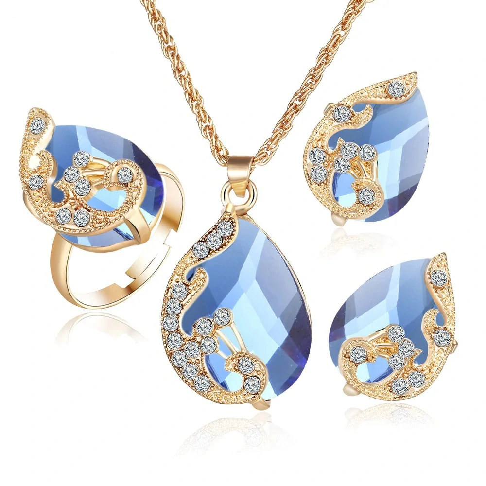 M0329 blue1 Jewelry Accessories Jewelry Sets maureens.com boutique