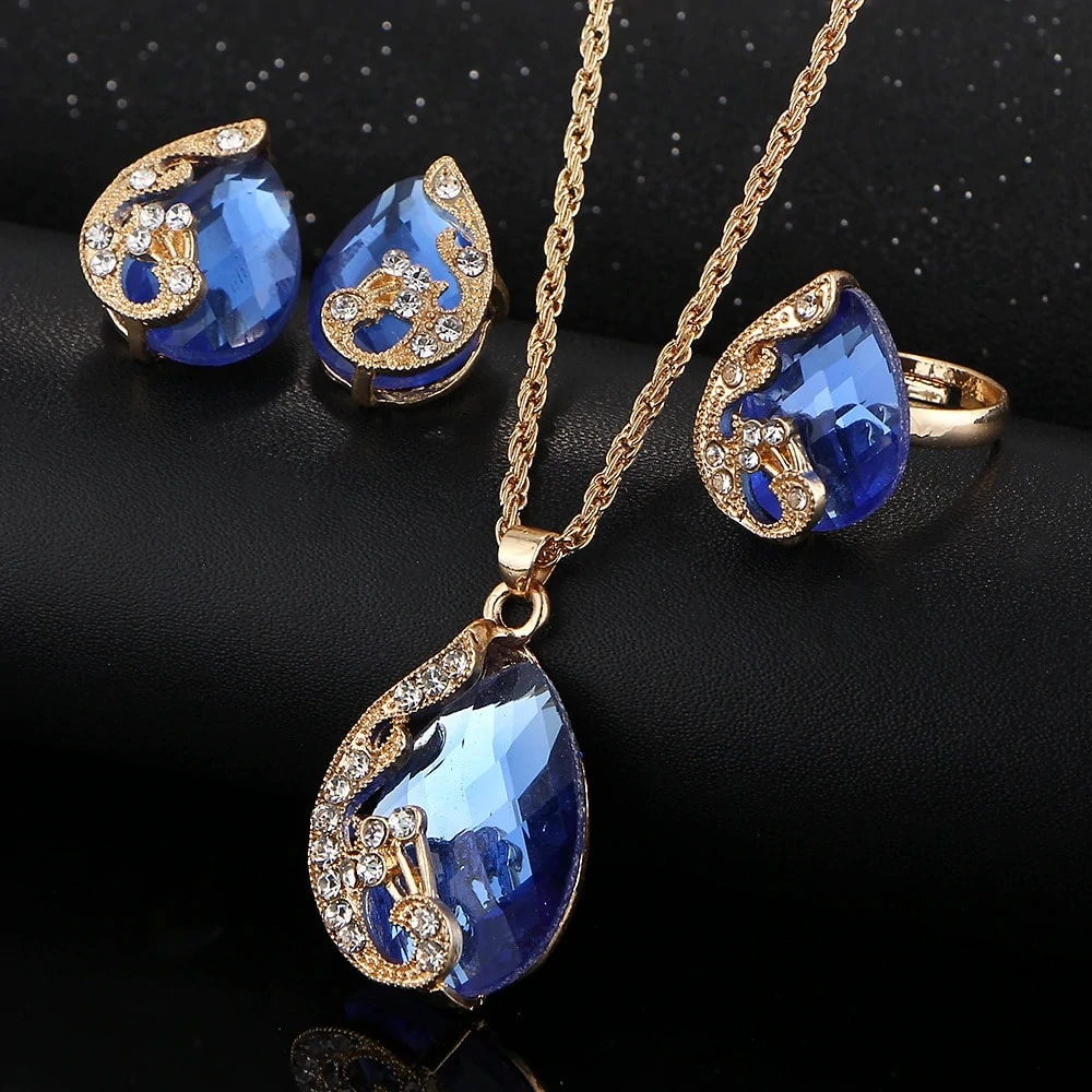 M0329 blue2 Jewelry Accessories Jewelry Sets maureens.com boutique
