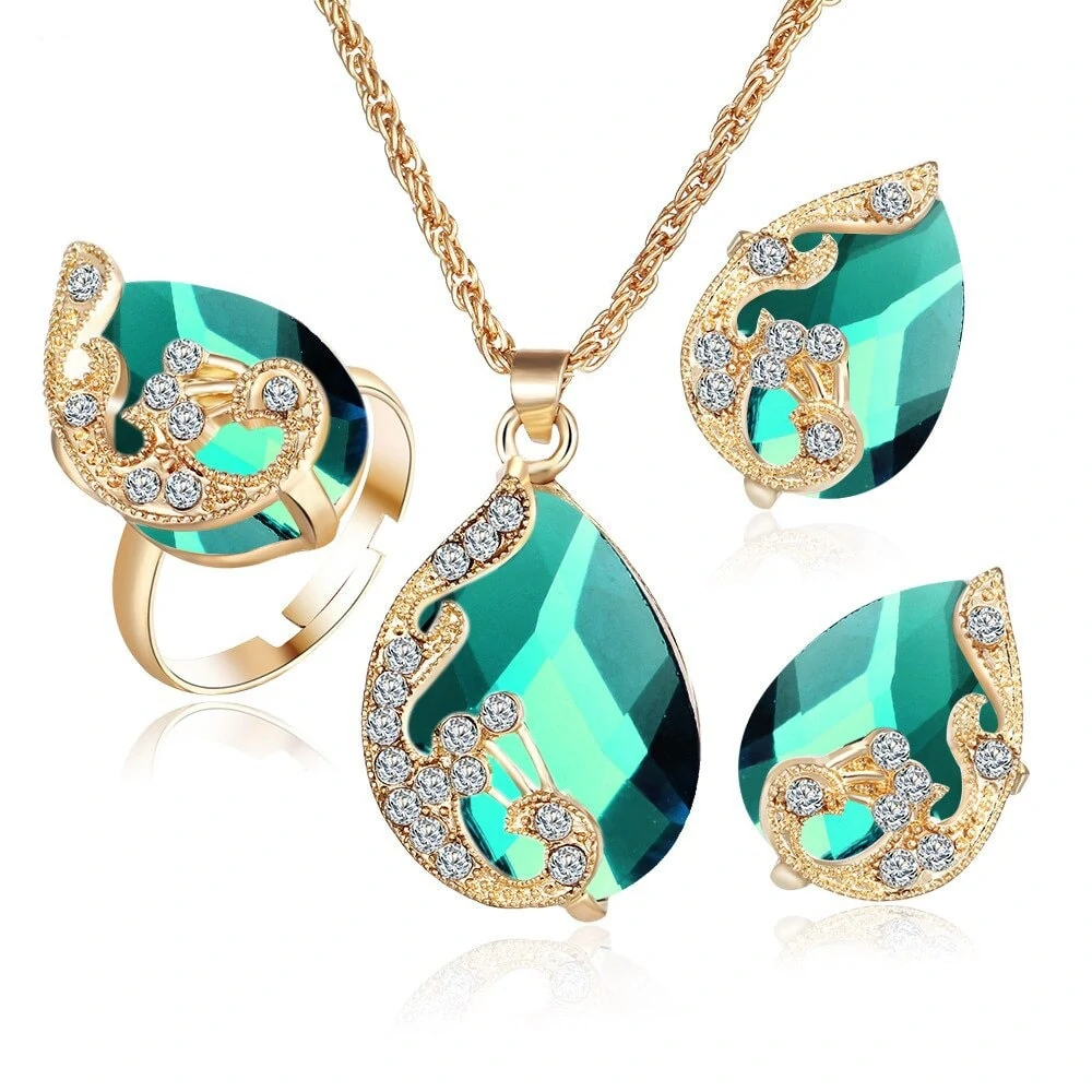 M0329 green1 Jewelry Accessories Jewelry Sets maureens.com boutique