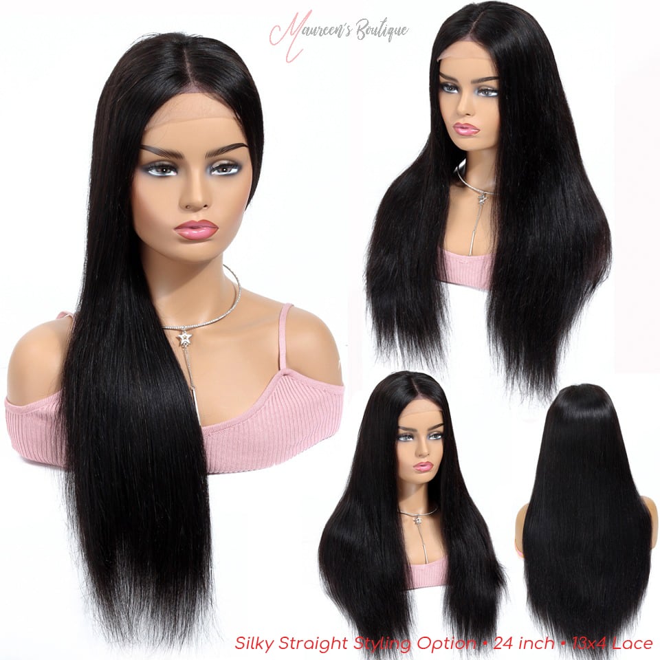 Silky Straight wig styling example 1