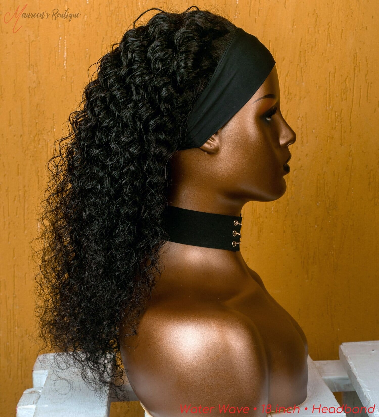 Water Wave human hair headband wig 18 inch maureens.com 2