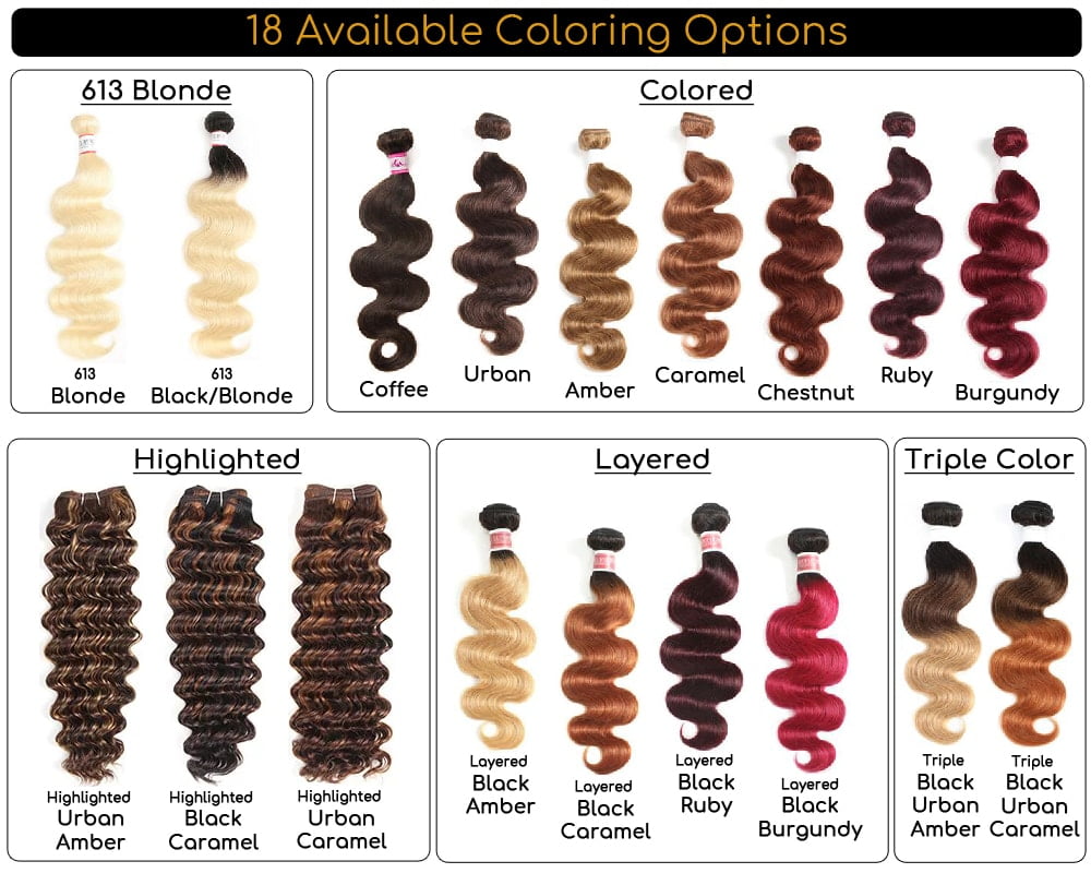 Wig coloring options