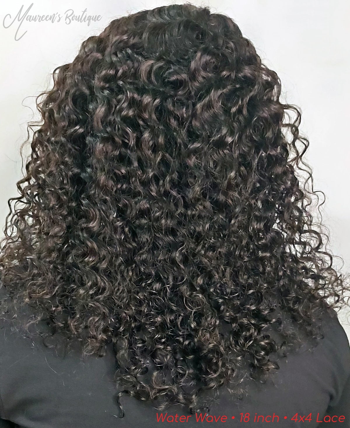 Water Wave human hair wig on model 3