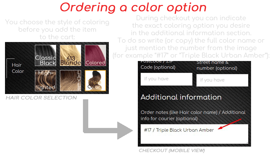 maureens.com hair color selection process
